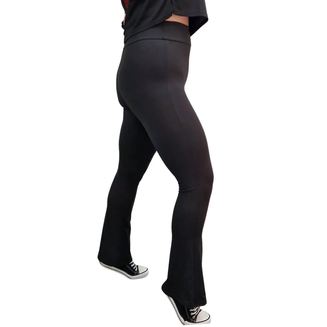 24/7 Full Length Leggings - Black Flare Leggings