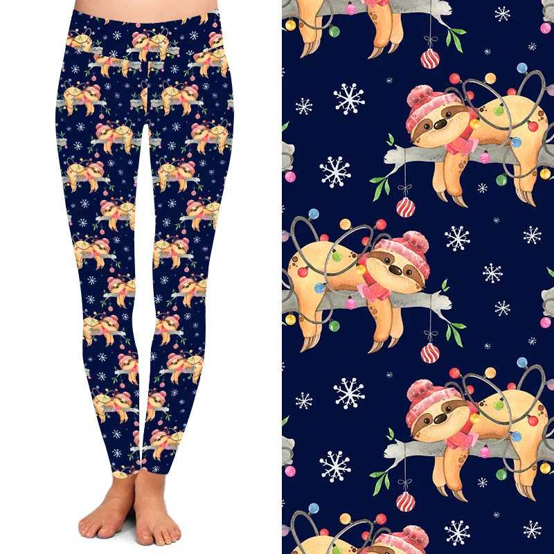 24/7 Full Length Leggings – Slothmas Christmas Pattern