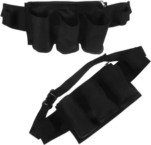 2pcs Fanny Pack Massage Lotion Waist Essential Oil Bag Essential Oil Travel Case Potable Essential Oil Bottle Bag Massage Lotion Waist Holder Oxford Cloth Black