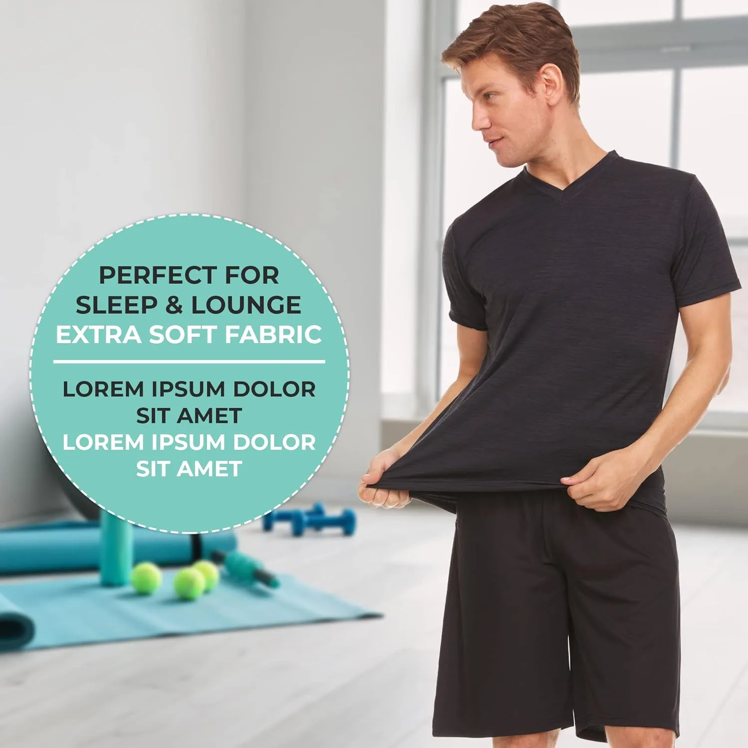 4 Pack: Men's Workout Shirts Dry Fit, Moisture Wicking Active Athletic V-Neck Running & Gym Tshirts for Men, Reg & Oversized