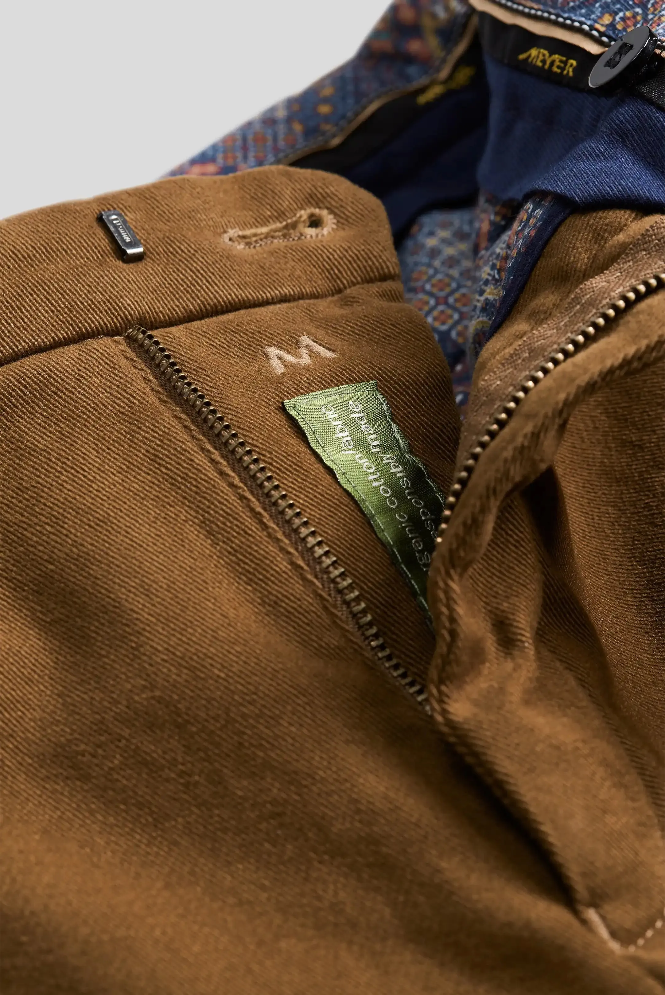 40% OFF - MEYER Exclusive Bonn Trousers - 8572 Luxury Twill Cotton Chino - Caramel - Size: 38 SHORT