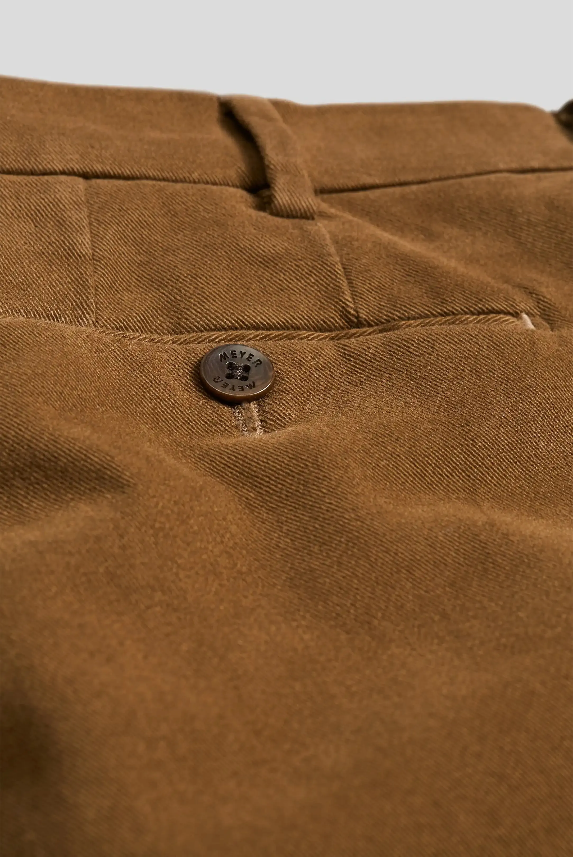 40% OFF - MEYER Exclusive Bonn Trousers - 8572 Luxury Twill Cotton Chino - Caramel - Size: 38 SHORT