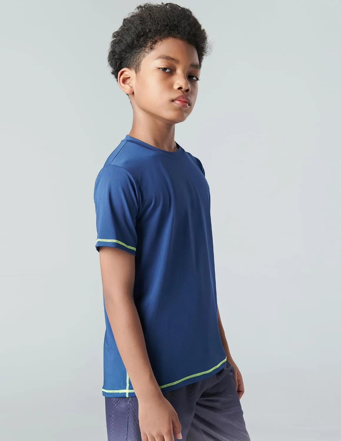 5 Pack Boys Athletic Shirts, Youth Activewear Dry Fit Tshirts for Kids, Short Sleeve Tees, Bulk Athletic Performance Clothing