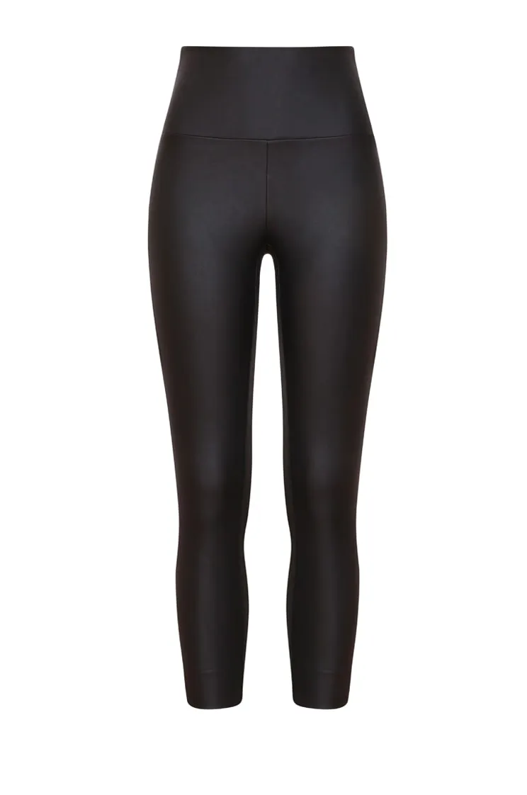 7/8 glossy pant / black