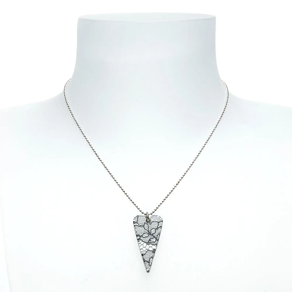 8th Wedding Anniversary Small Wild Lace Heart On Chain