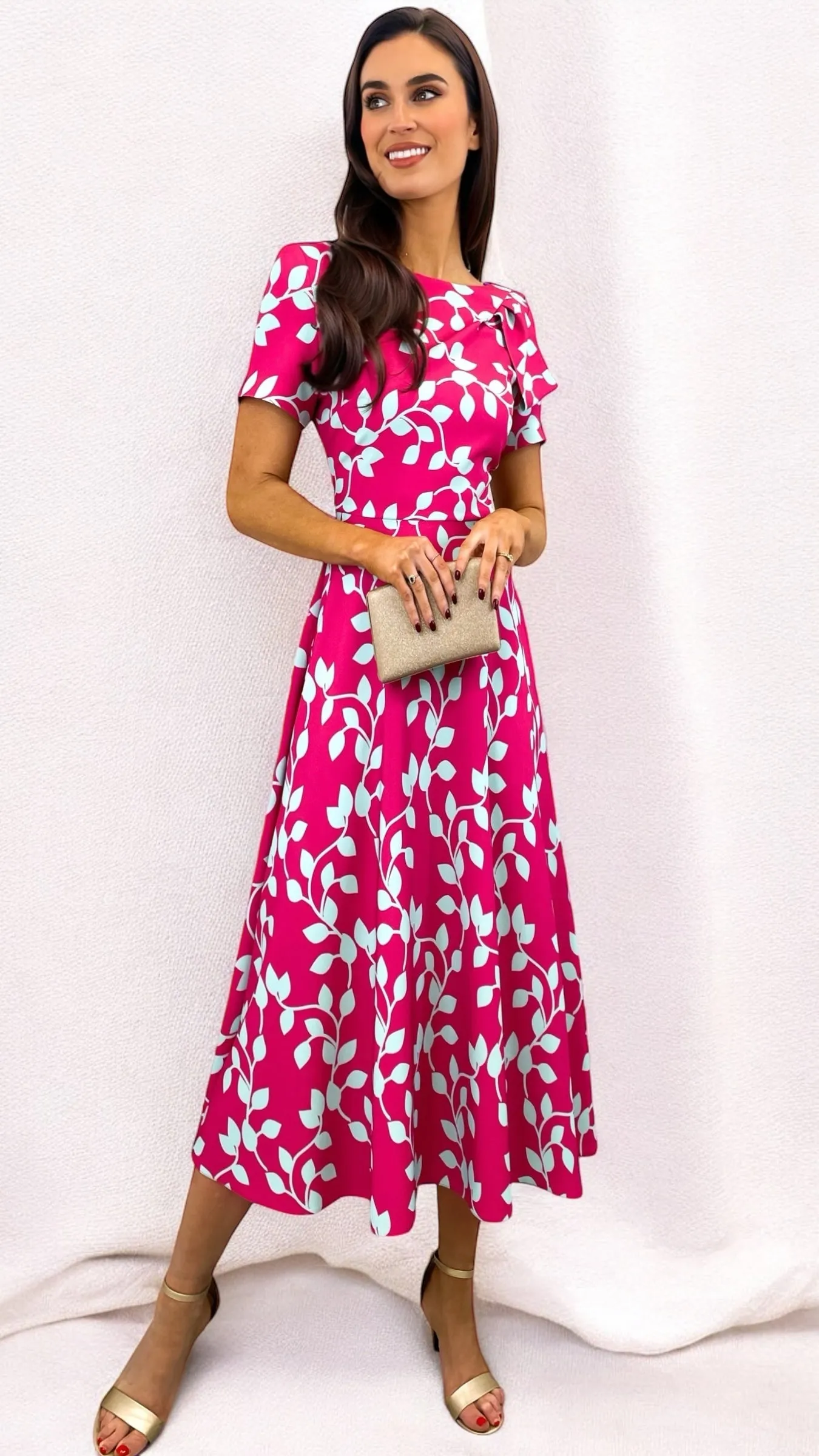 A2190 Pink/Aqua Emery Flare Dress