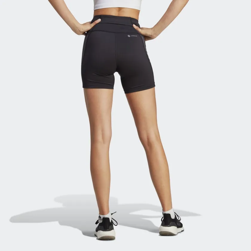 ADIDAS DAILYRUN 3-STRIPES FIVE-INCH SHORT LEGGINGS - HS5452