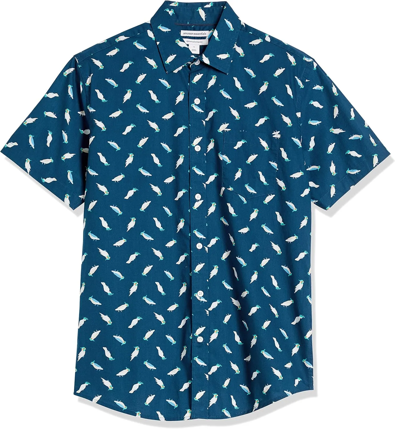 Amazon Essentials Men's Regular-Fit Short-Sleeve Print Shirt