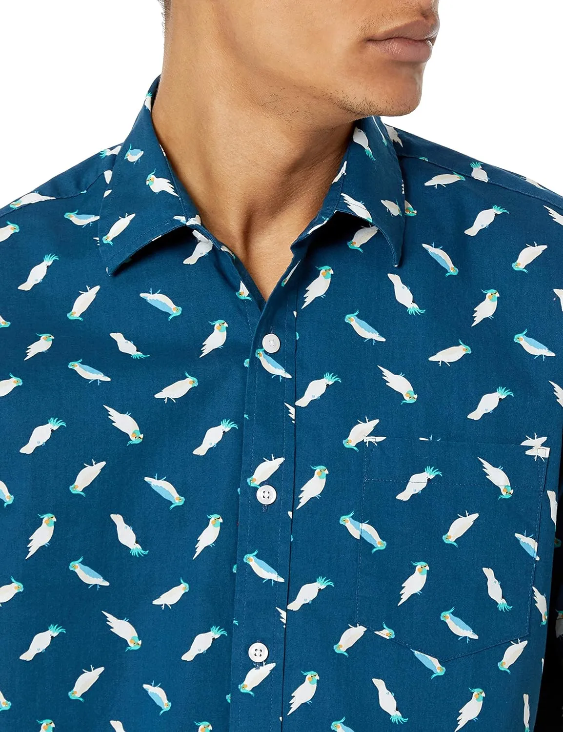 Amazon Essentials Men's Regular-Fit Short-Sleeve Print Shirt