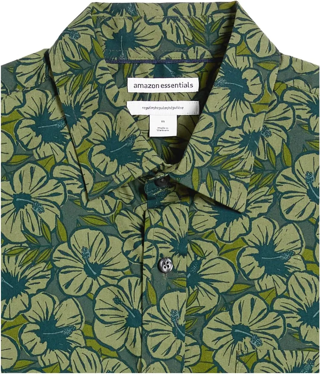 Amazon Essentials Men's Regular-Fit Short-Sleeve Print Shirt