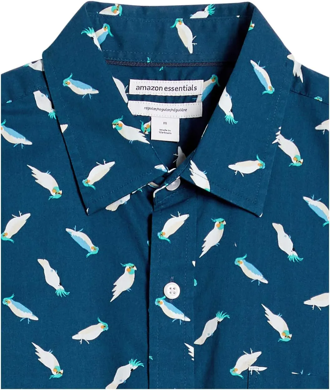 Amazon Essentials Men's Regular-Fit Short-Sleeve Print Shirt