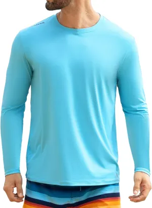 Angel season Men's Rash Guard Shirts UPF 50  Long Sleeve Swim Shirts Quick Dry UV Sun Protection Lightweight