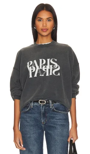 ANINE BING Jaci Paris Sweatshirt in Black