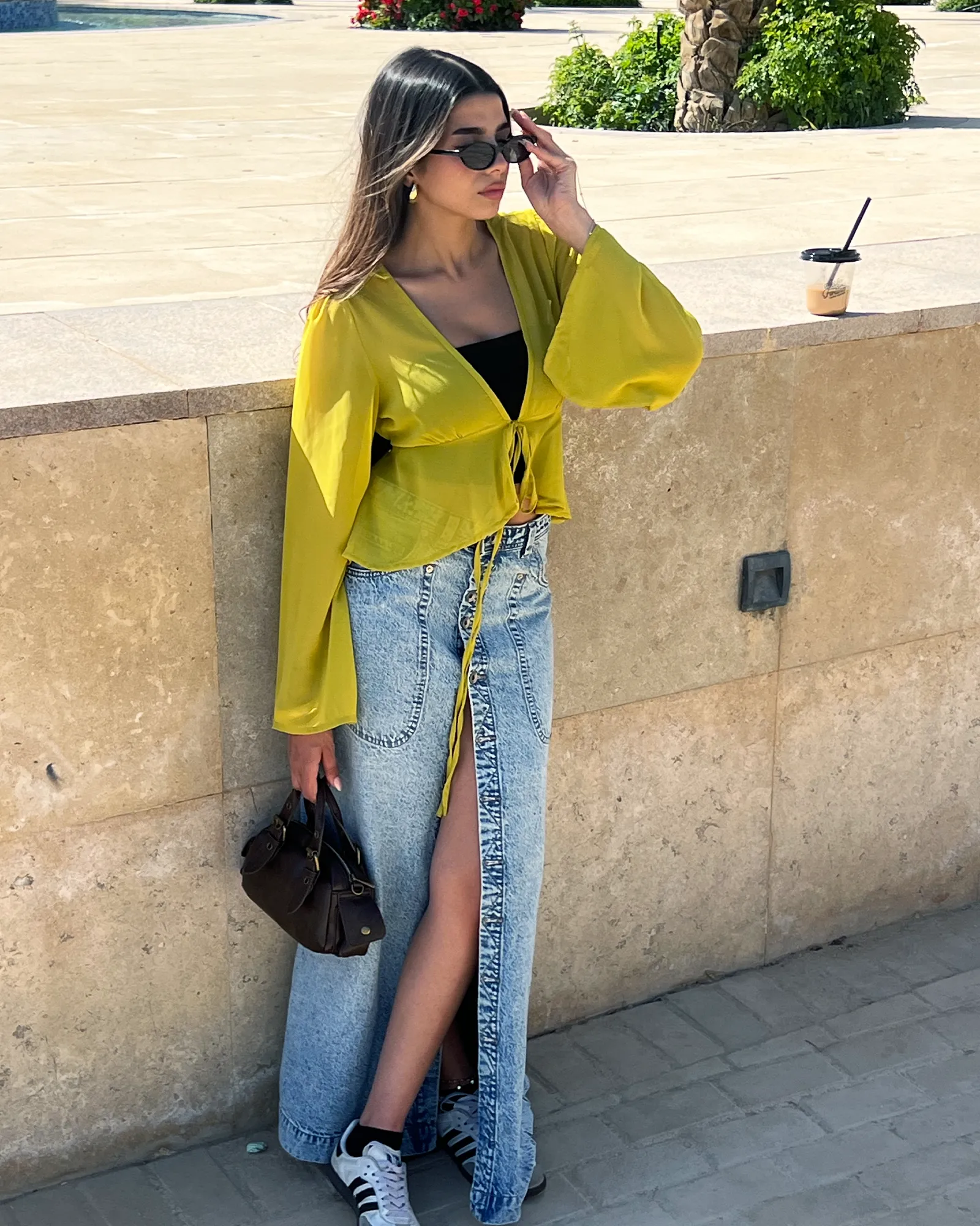 Apple Green Ruffled Chiffon Top