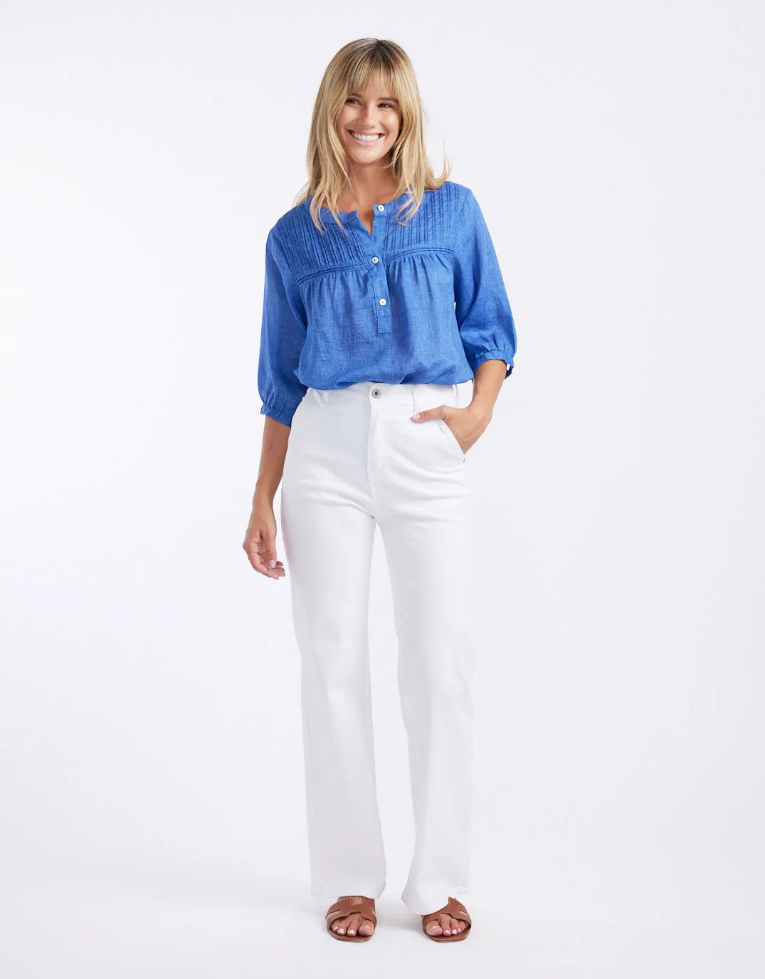 Arris Linen Blouse - Denim