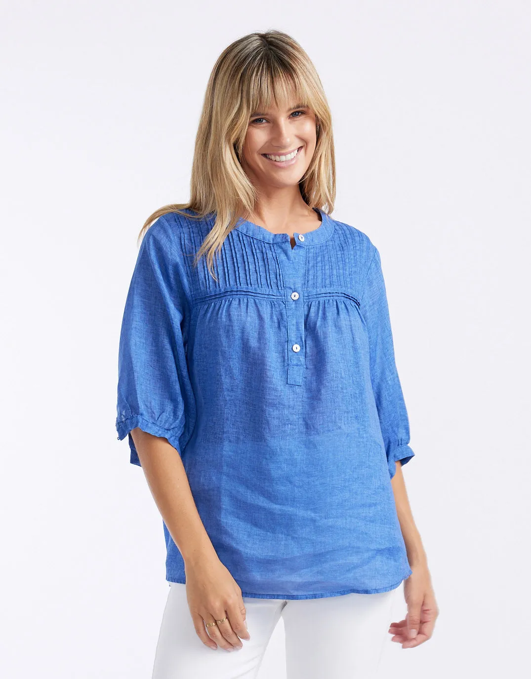 Arris Linen Blouse - Denim
