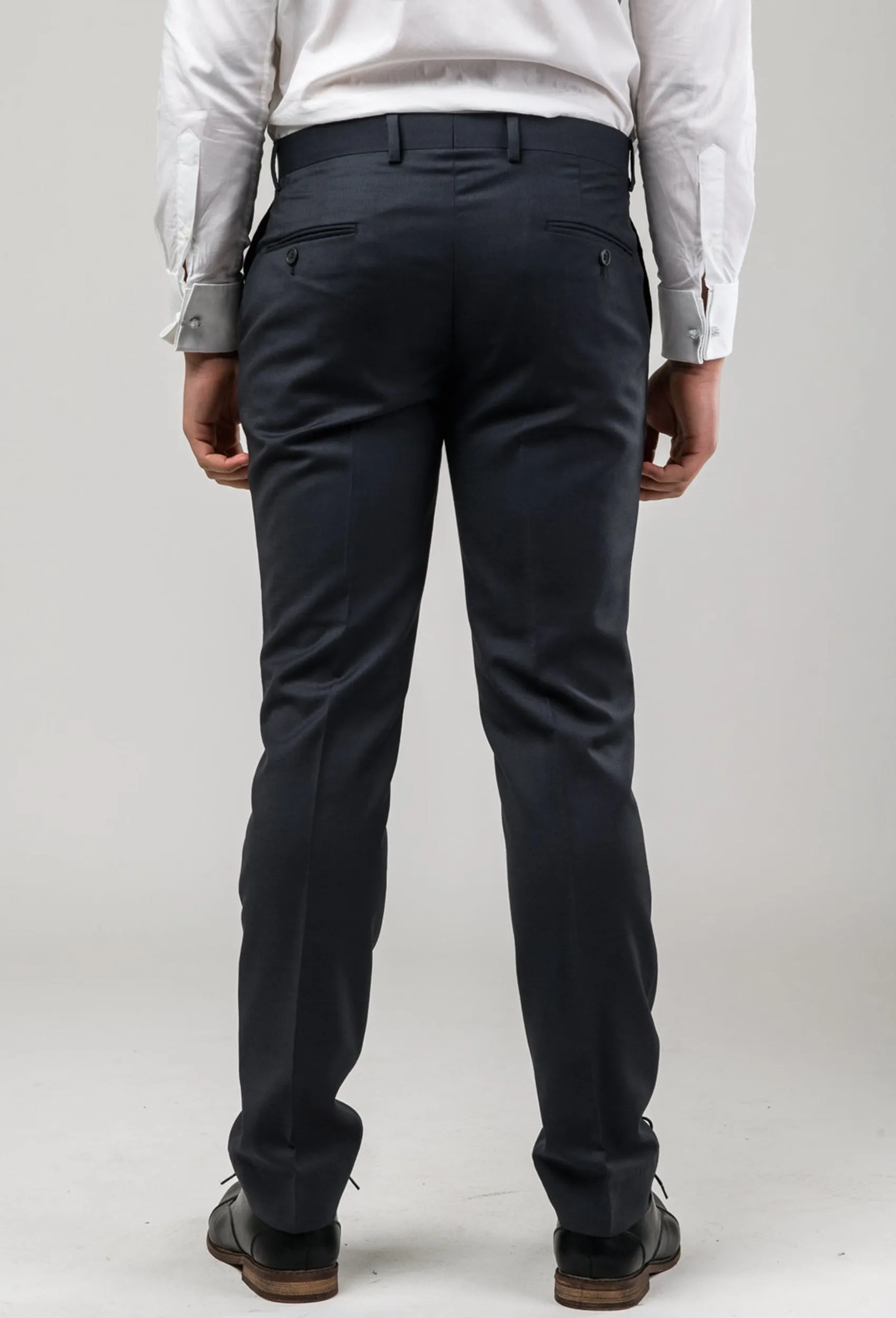 Aston slim fit colton trouser in charcoal pure wool