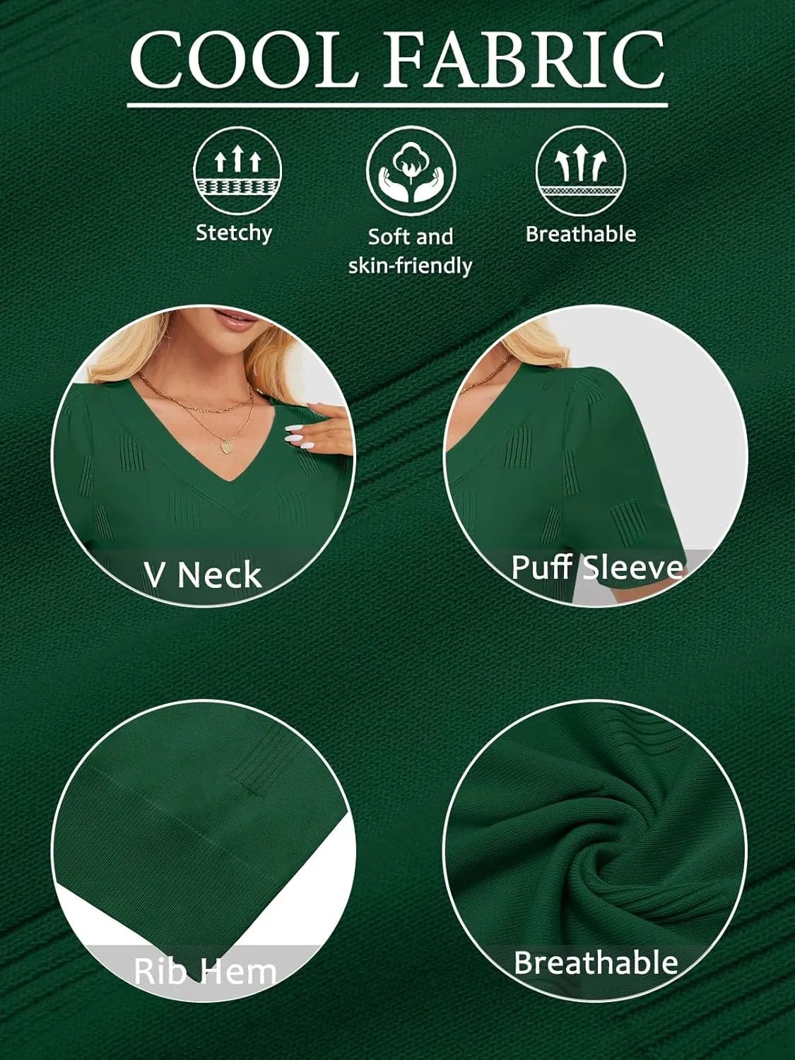 ATHMILE Short Sleeve V Neck Sweaters Dressy Casual Blouses Lightweight Thin Knit Fashion Shirts Summer Tops for Women