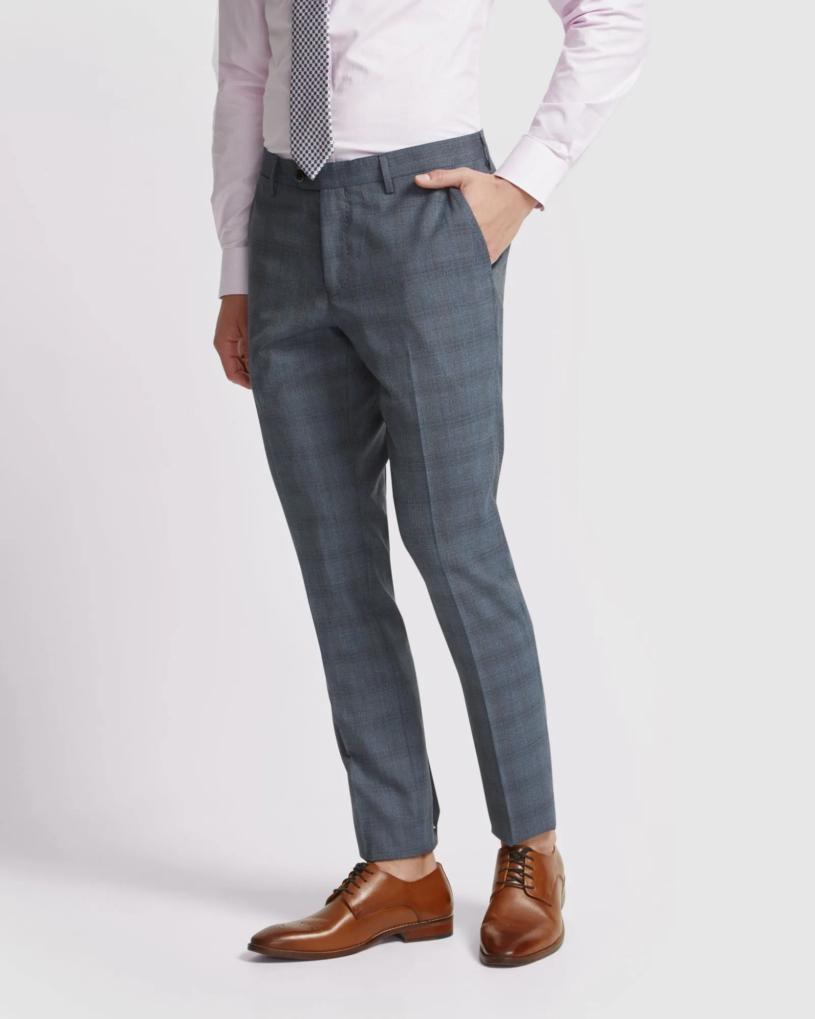 Auden Wool Check Suit Trousers