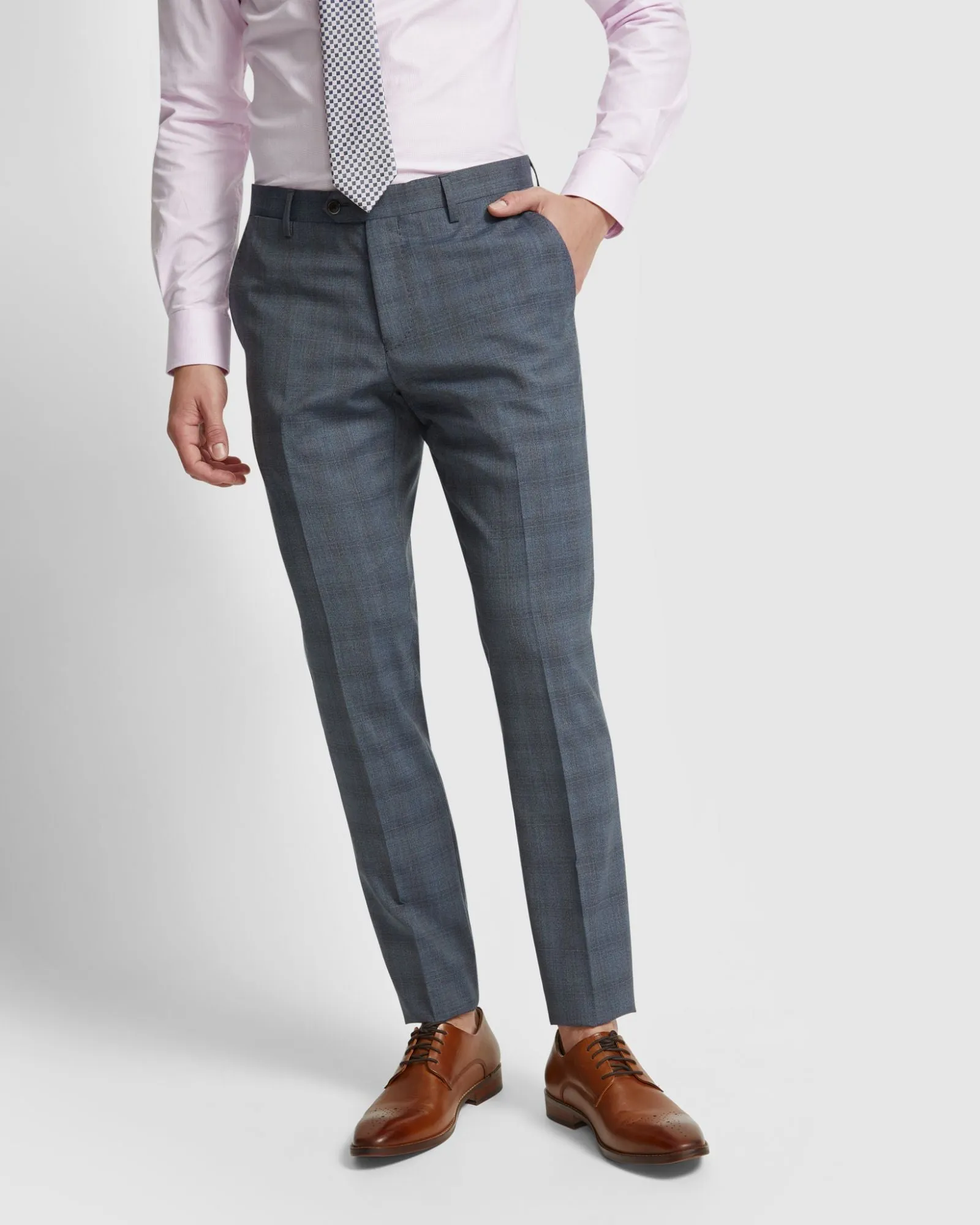 Auden Wool Check Suit Trousers