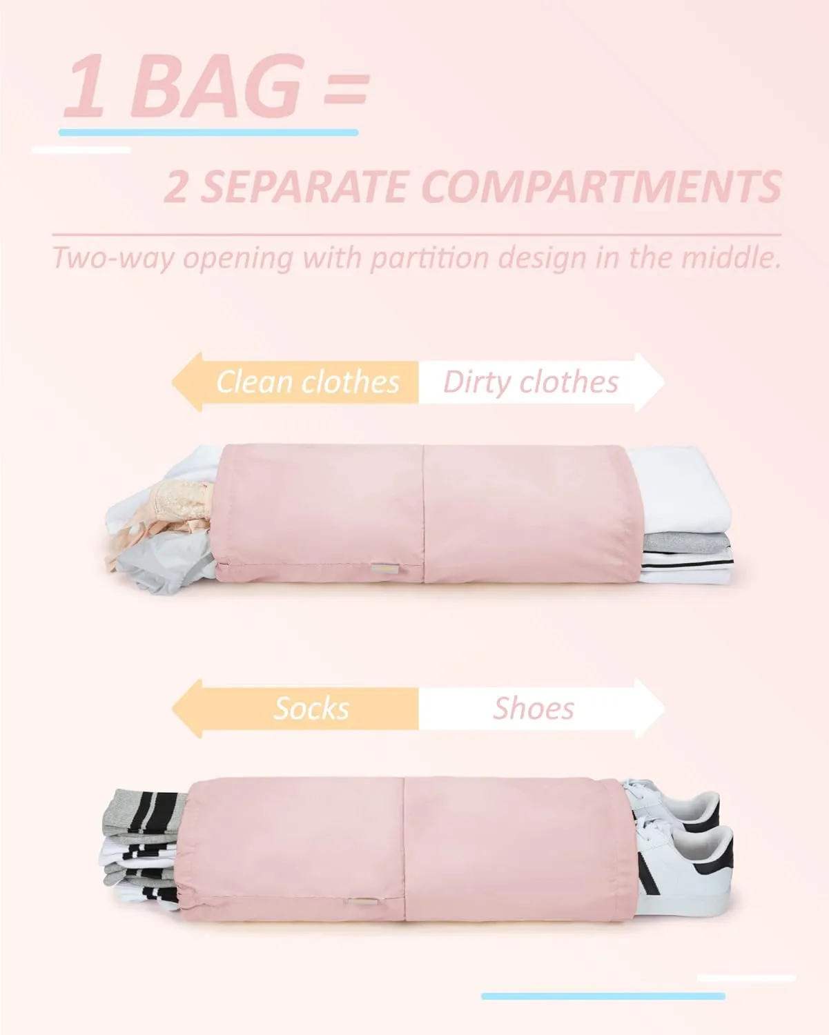 BAGSMART 6 Set Compression Packing Cubes - Lightweight Travel Essentials, Durable Luggage Organizer