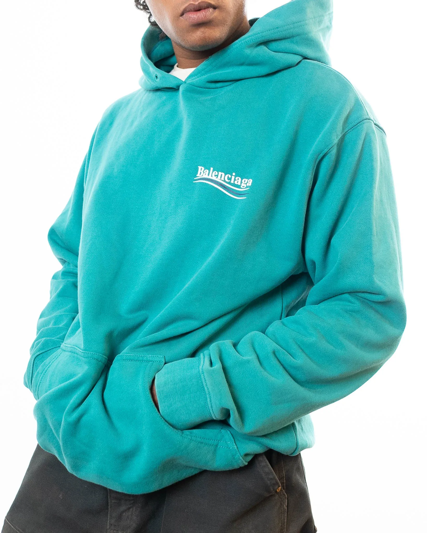 Balenciaga Political Campaign Hoodie - Teal