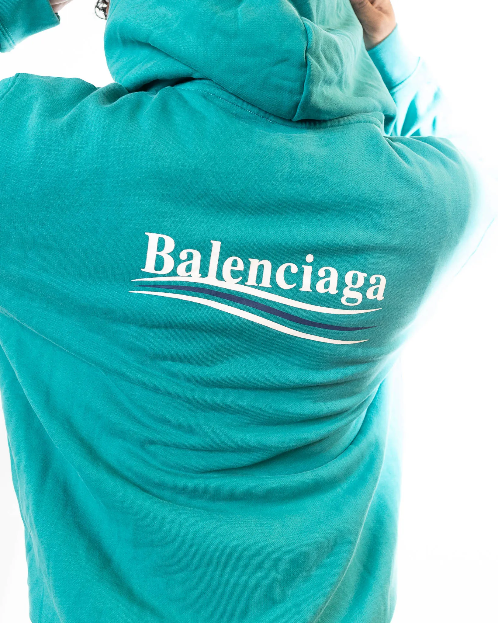 Balenciaga Political Campaign Hoodie - Teal