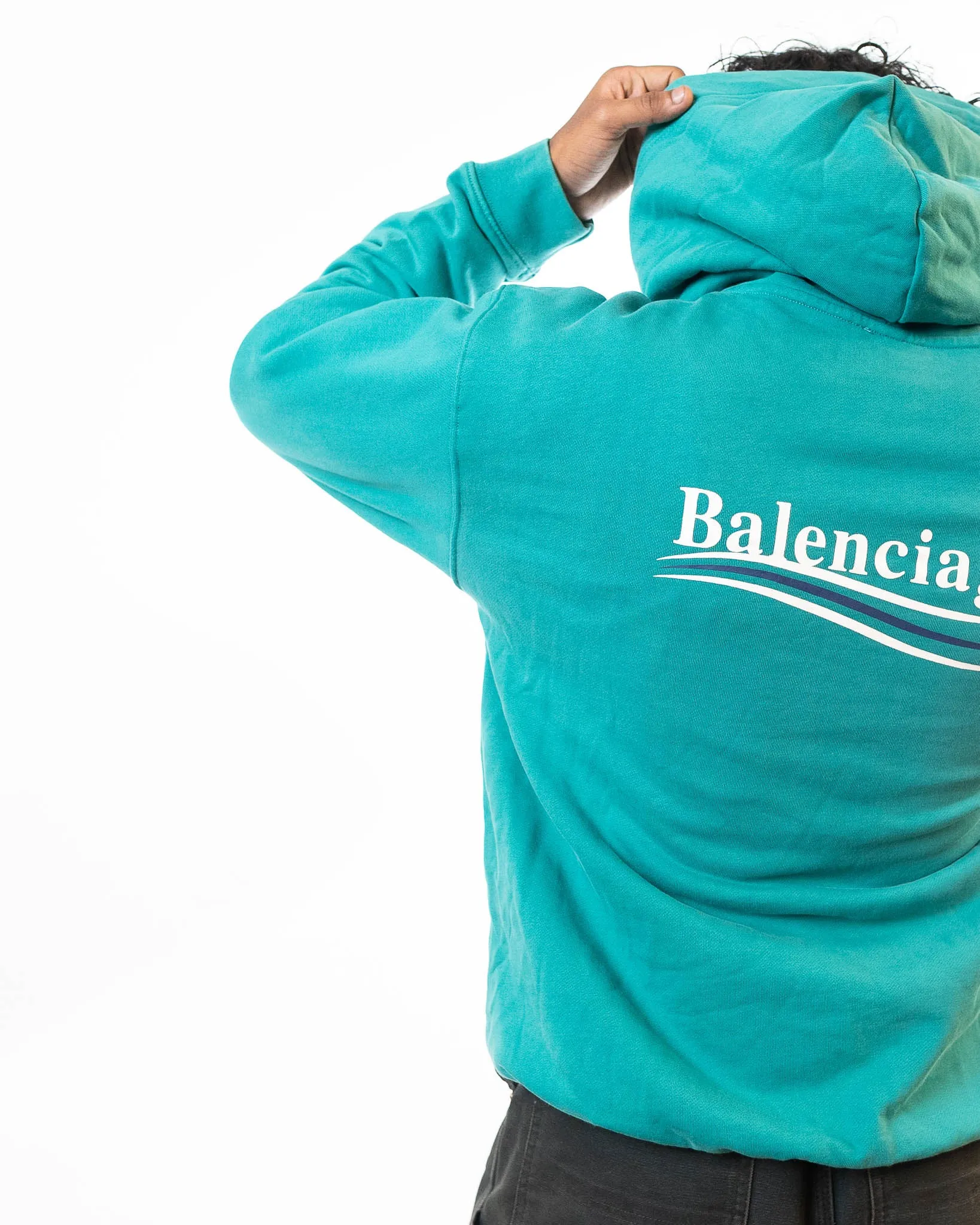 Balenciaga Political Campaign Hoodie - Teal