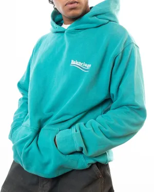 Balenciaga Political Campaign Hoodie - Teal