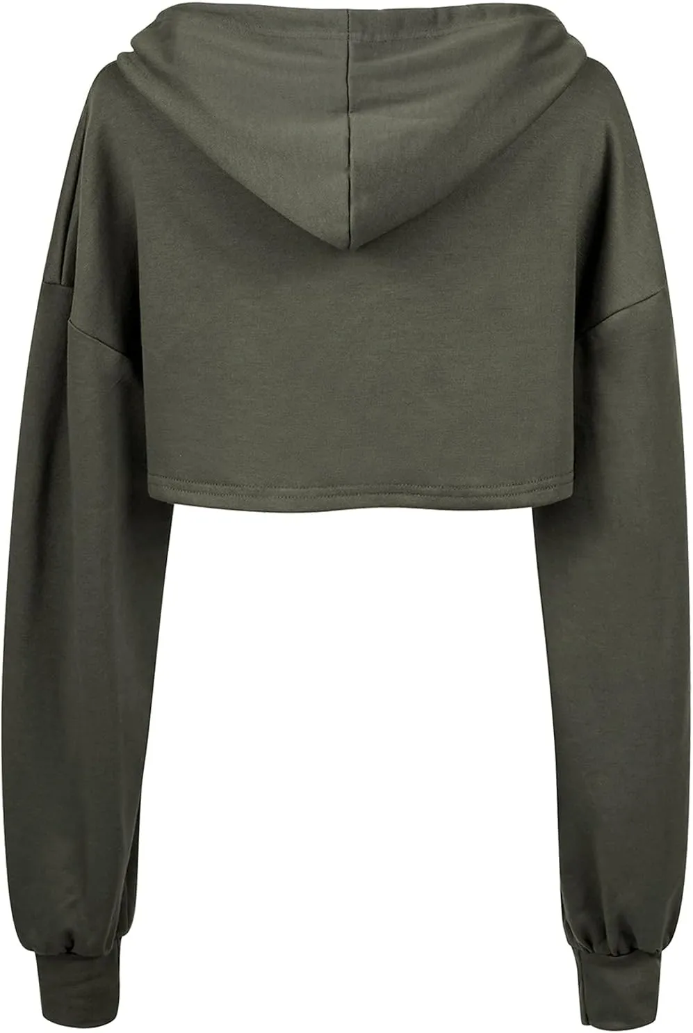 BEJONS Women Long Sleeve Cropped Super Crop Top Hoodies Sweatshirt Aesthetic Punk Hip Hop Dance Sexy Rave Cloth
