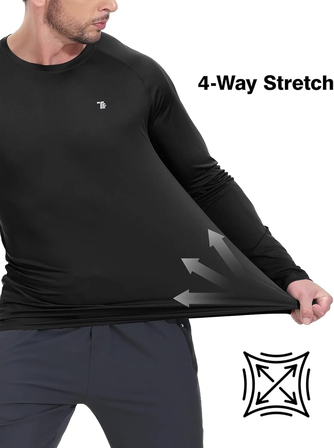 BGOWATU Men's Long Sleeve Sun Shirt Hiking Shirts UPF 50  Quick Dry Lightweight Athletic T-Shirts for Outdoor