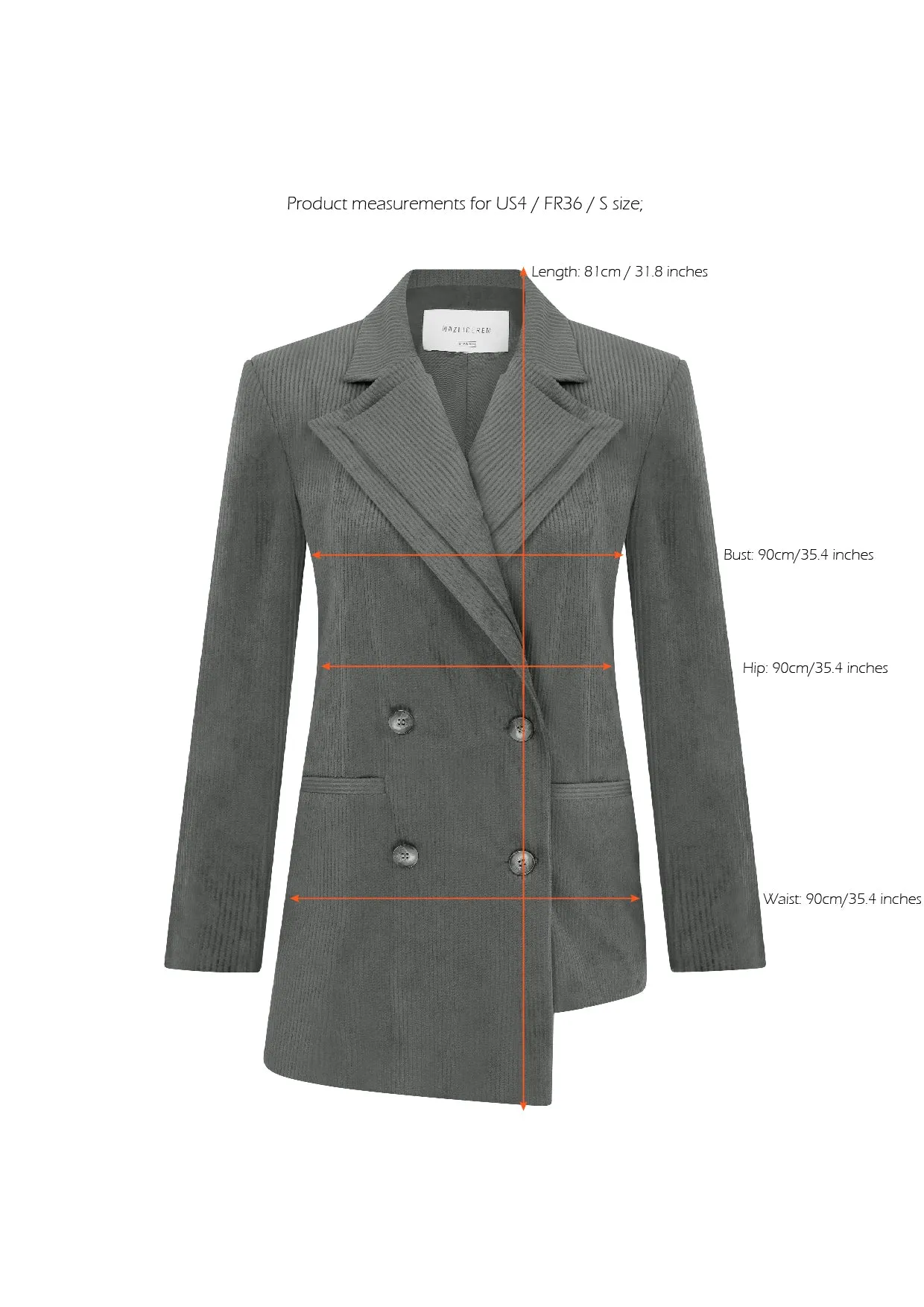 Bicolle Corduroy Jacket in Gray
