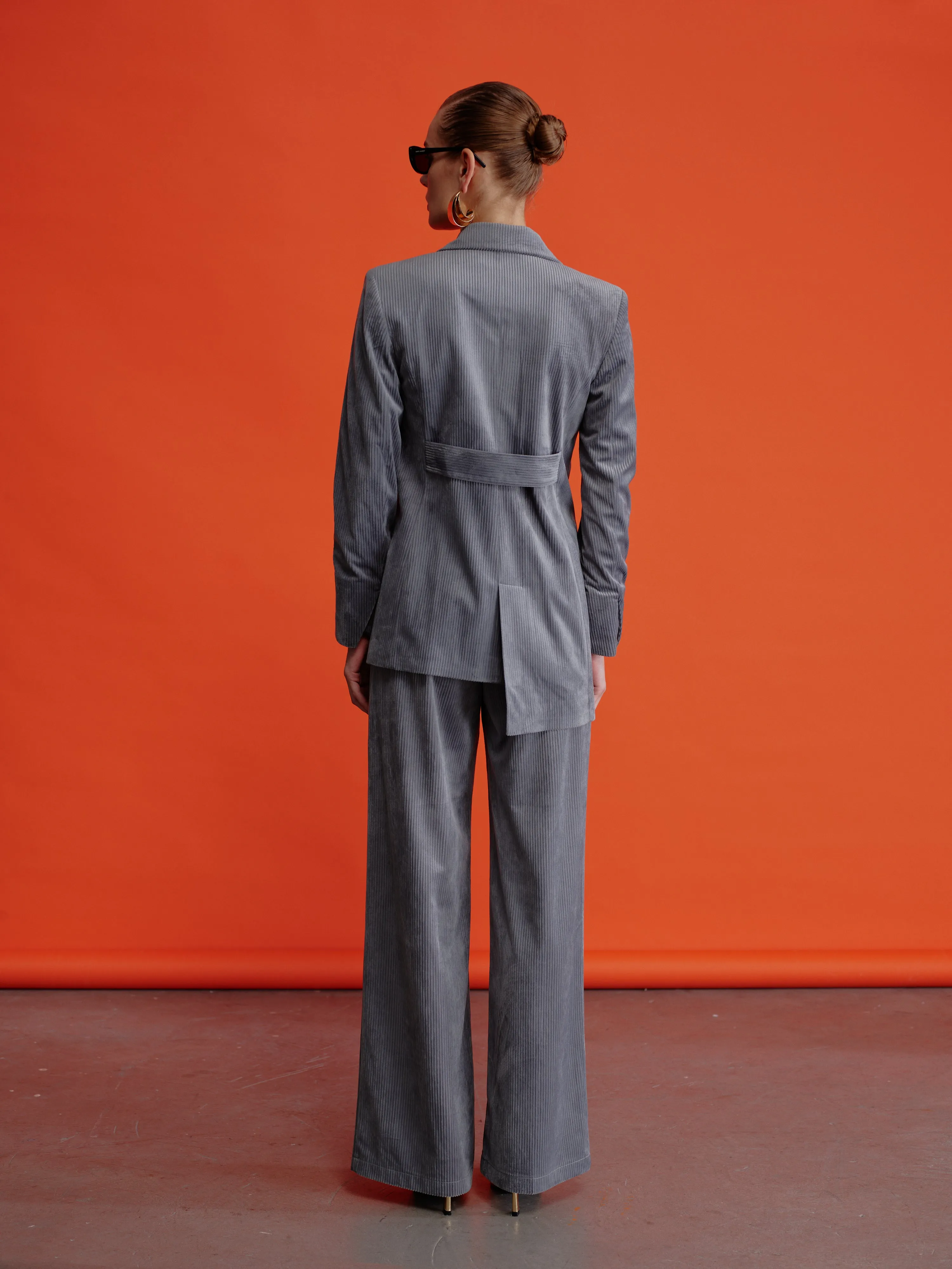 Bicolle Corduroy Jacket in Gray