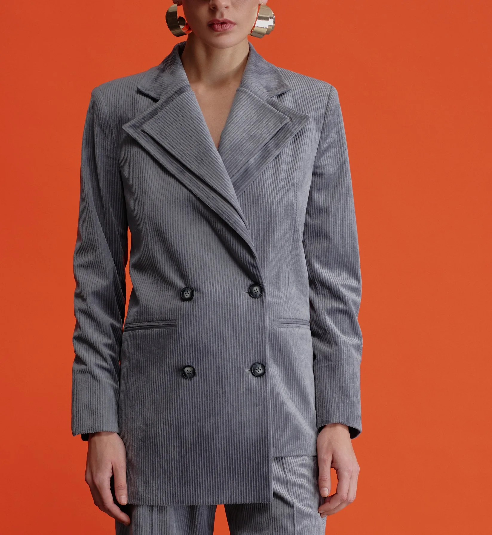 Bicolle Corduroy Jacket in Gray