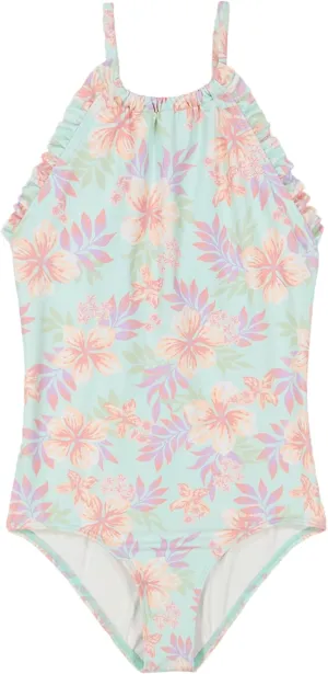 Billabong Girls' One-Piece Swimsuit with UPF 50  Sun Protection, Quick Drying Bathing Suit