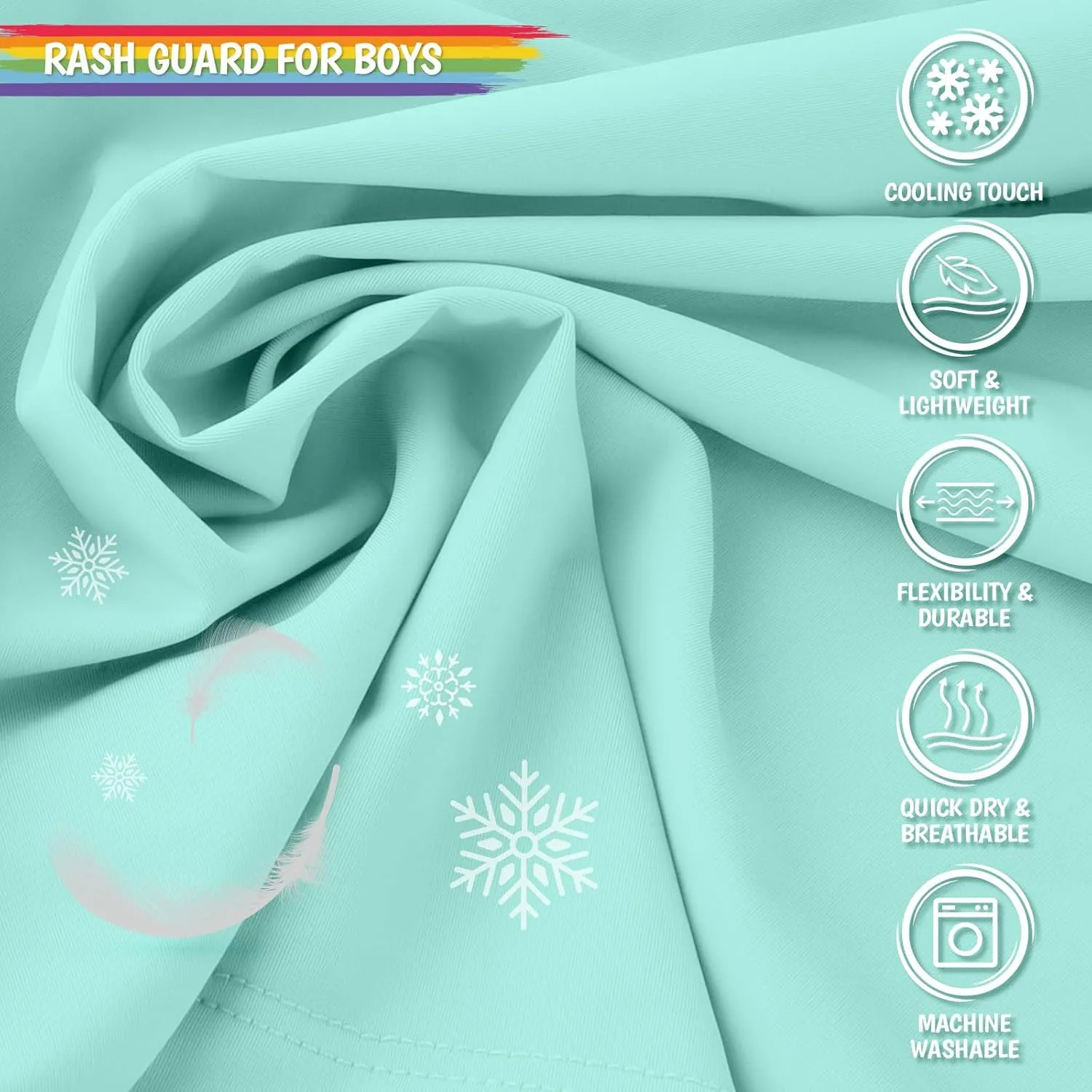 Boys Rash Guard Swim Shirts Long Sleeve UPF 50  Swimwear Youth Kids Sun Protection SPF Water Surfing Shirts Quick Dry