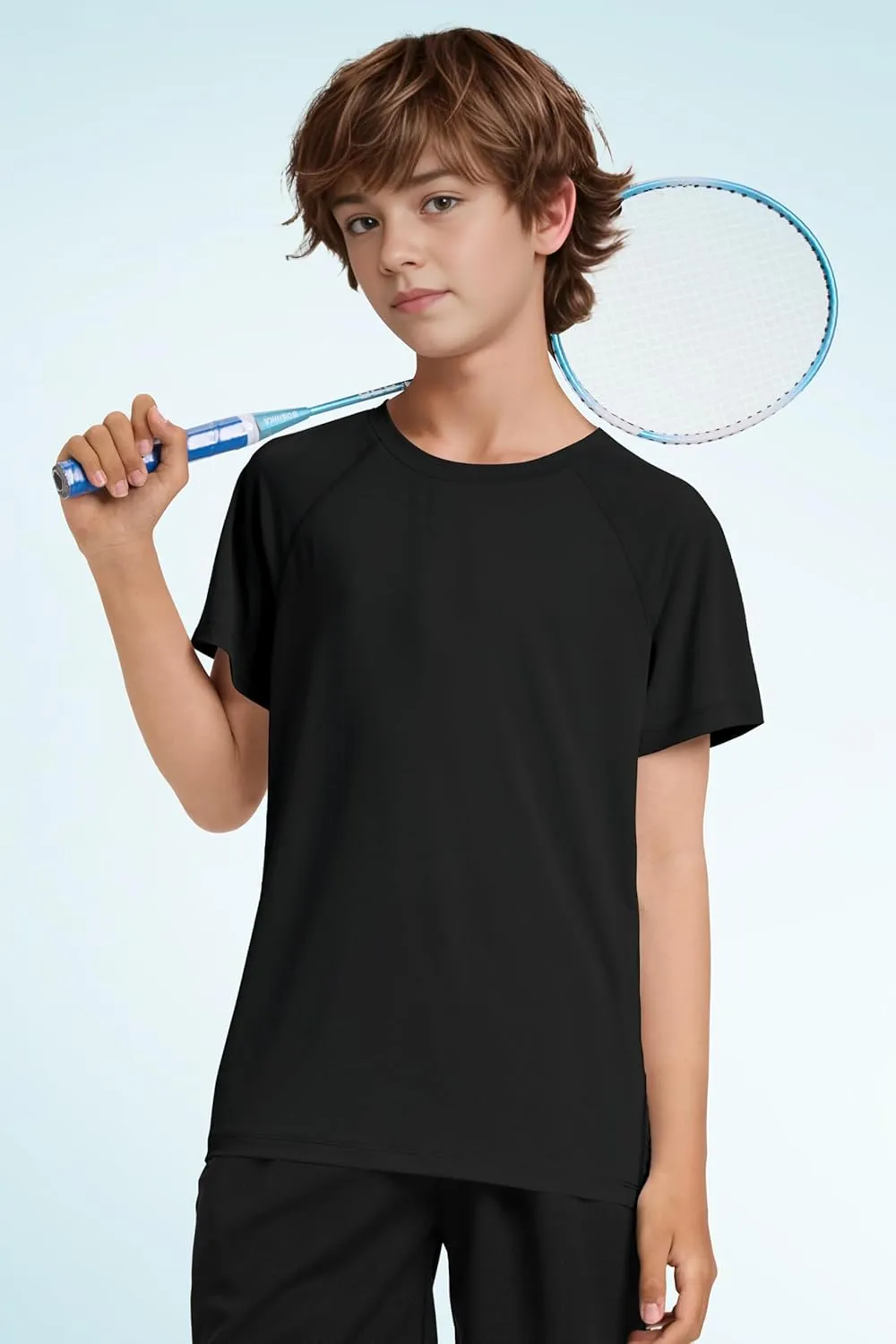 Boys UPF 50  Mesh Athletic Quick Dry T-Shirts Moisture Wicking Active Short Sleeve Mesh Shirts Tops for Boys