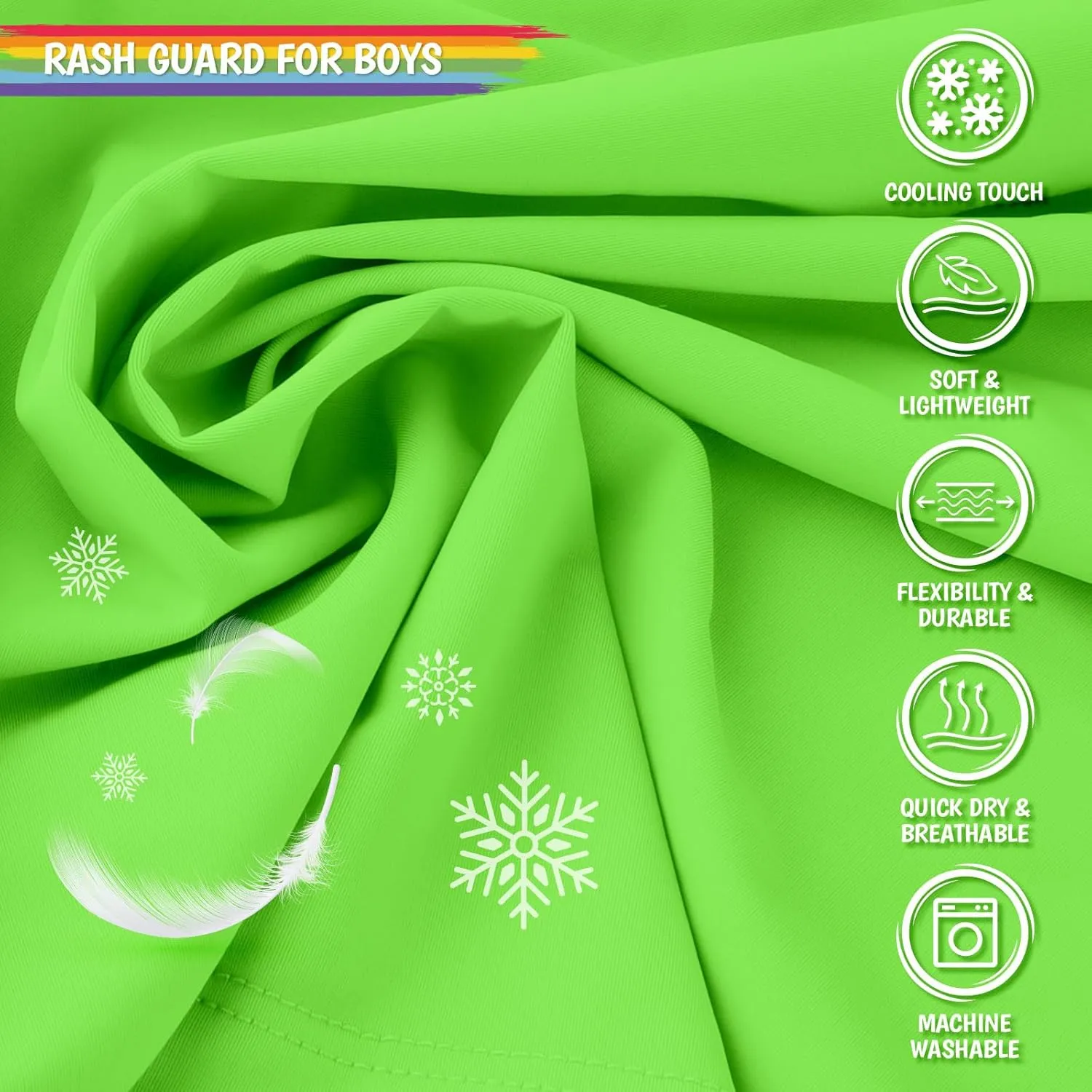 Boy's UPF 50  Rash Guard Swim Shirts Short Sleeve Sun Protection SPF Fishing Surfing Water Beach Shirts Quick Dry