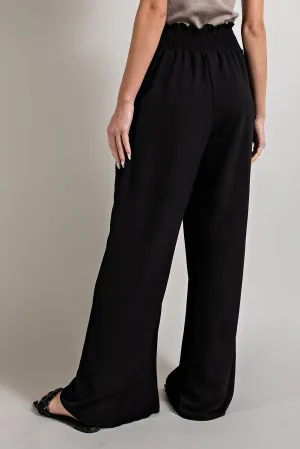 Breezy Belle Smocked Pants (Black)