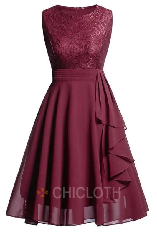 Bridelily Crew Ribbon Lace Dresses