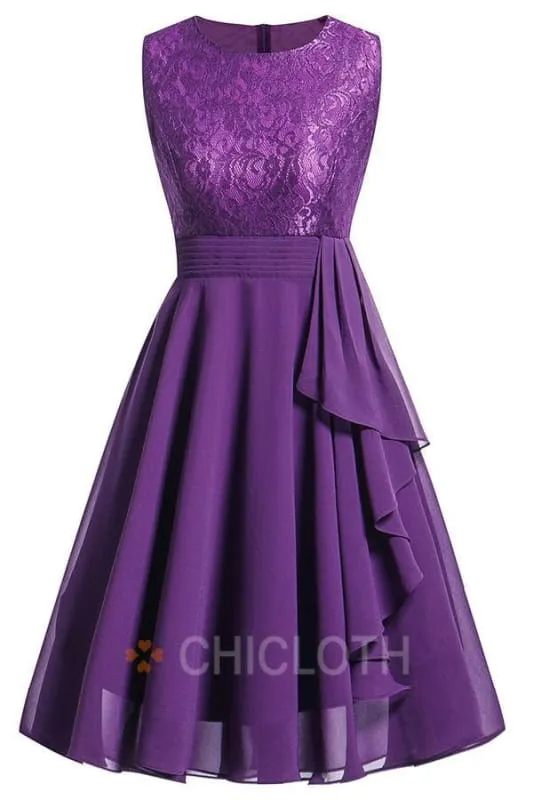 Bridelily Crew Ribbon Lace Dresses