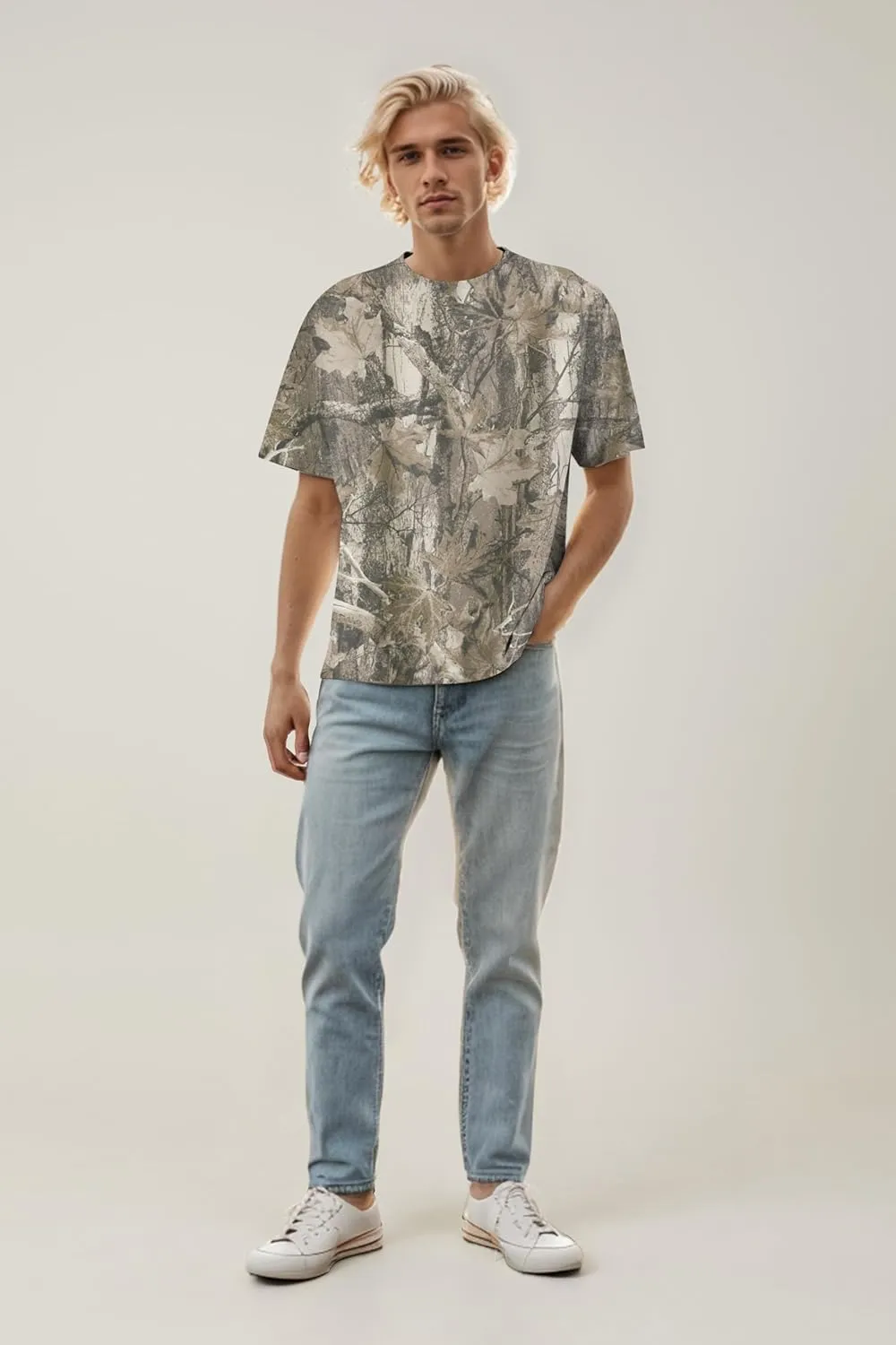 Camo Shirt for Women Mens Maple Leaf Print Short Sleeve Crewneck T-Shirts Summer Oversized Tee Shirts Streetwear