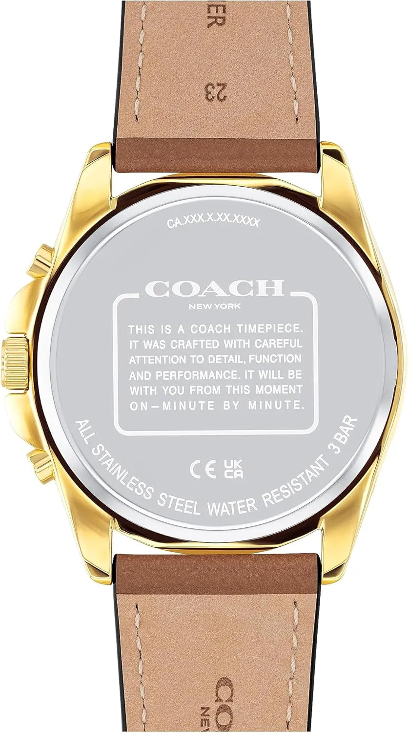 Coach Greyson Men's Versatile Watch | Functional Elegance | Stylish Timepiece for Everyday Wear | Water Resistant