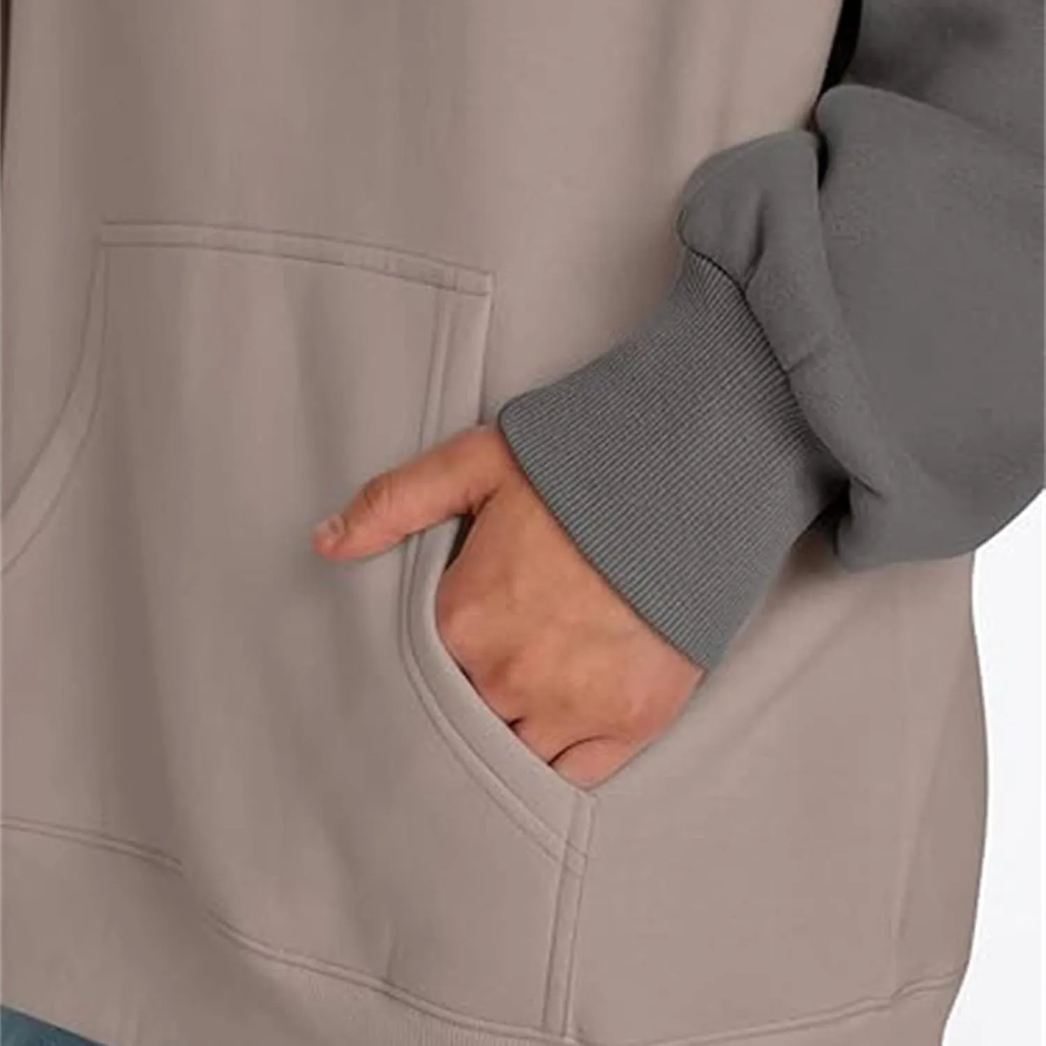 Color Block Hoodies for Women Trendy Oversized Raglan Sweatshirts Lightweight Fleece Cute Hoodies with Pockets