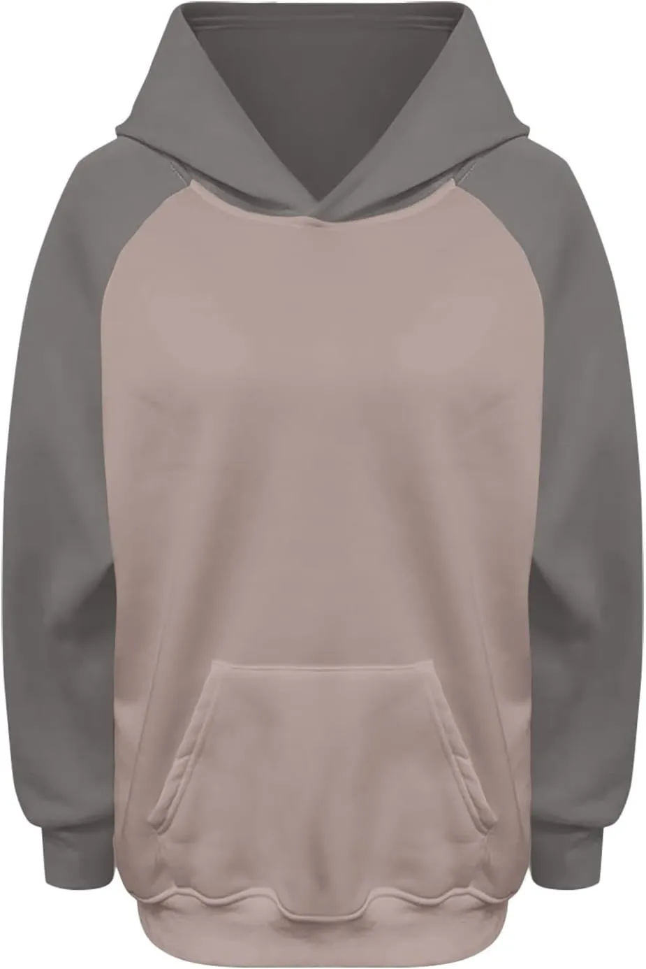 Color Block Hoodies for Women Trendy Oversized Raglan Sweatshirts Lightweight Fleece Cute Hoodies with Pockets