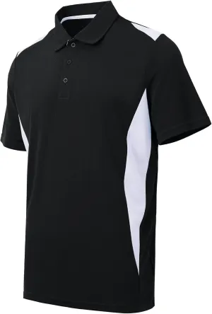 Corna Men's Big and Tall Golf Polo Shirts Moisture Wicking Performance Dry Fit Collared Shirts for Men L-6XL