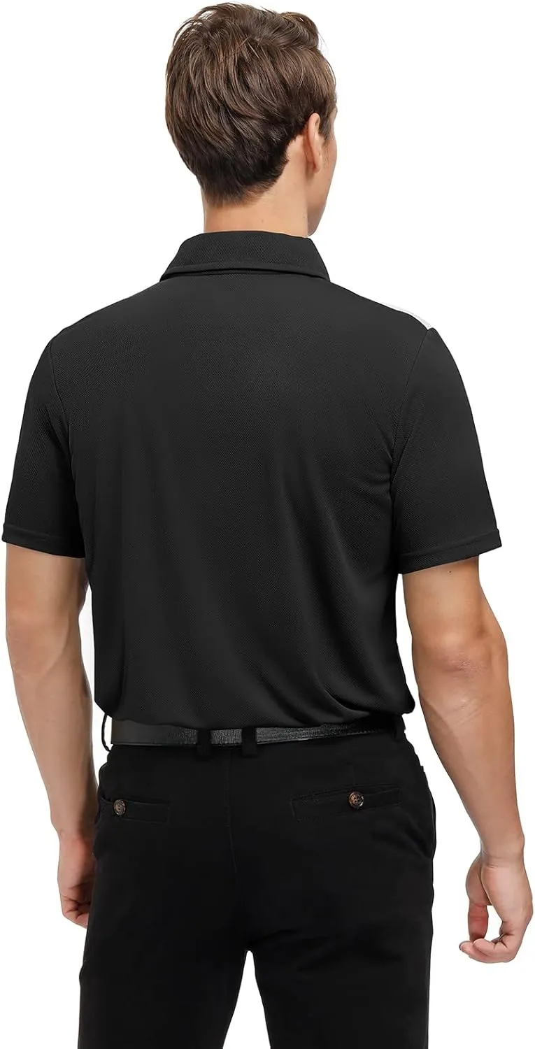 Corna Men's Big and Tall Golf Polo Shirts Moisture Wicking Performance Dry Fit Collared Shirts for Men L-6XL