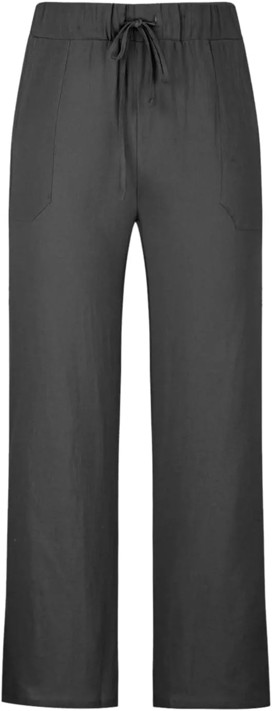 Cotton Linen Men's Linen Pants Drawstring Waist Comfortable Relaxed Breathable Casual Summer Beachwear Yoga Lounge
