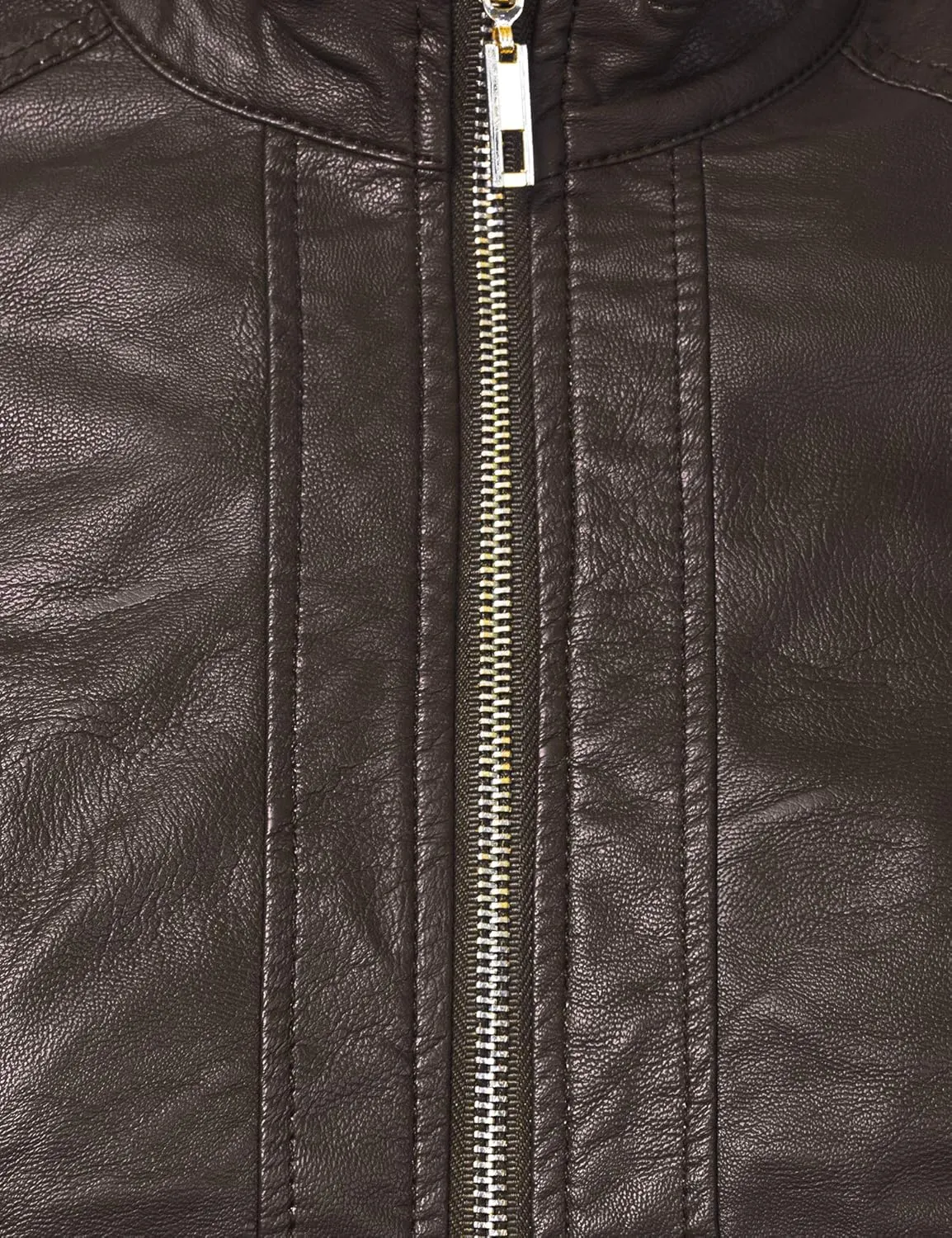 CTC Womens Dressy Vegan Leather Biker Jacket