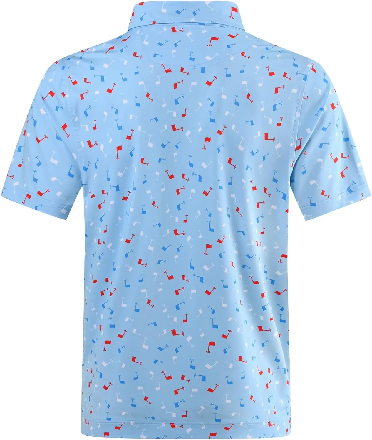 DEOLAX Mens Golf Shirt Moisture Wicking Dry Fit Performance Mens Polo Shirts Short Sleeve Fashion Print Golf Shirts for Men